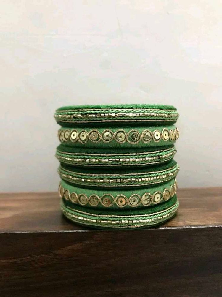 Exquisite Green Beaded Bangles💚
