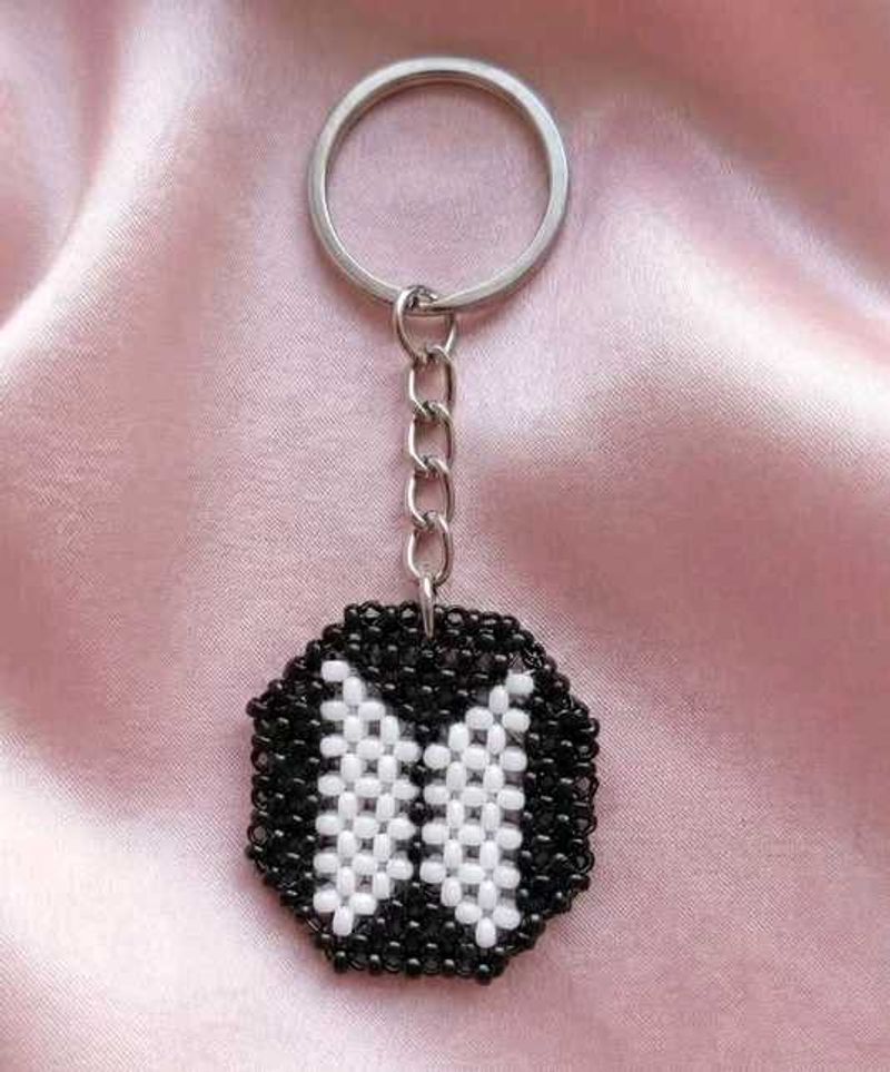 Beaded BTS logo Keychain