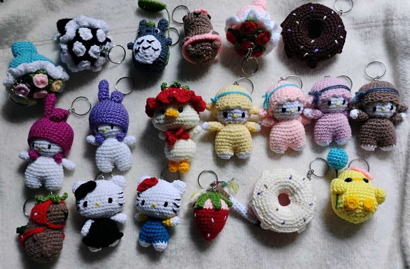 Crocheted Charms for Bags &amp; Keys