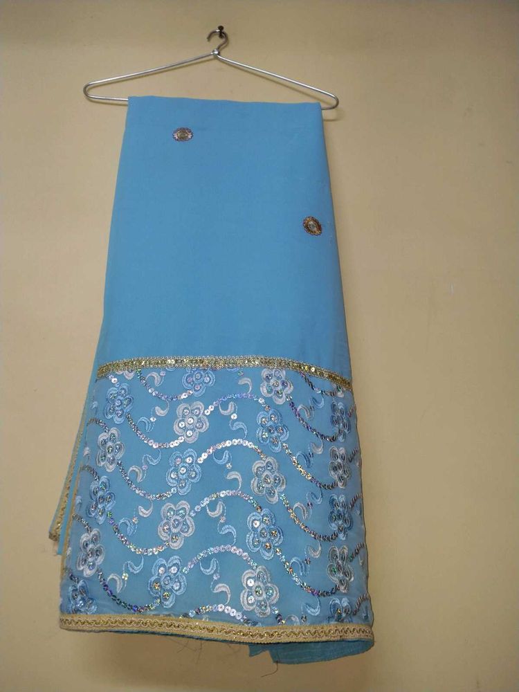 Blue Embroidered Saree