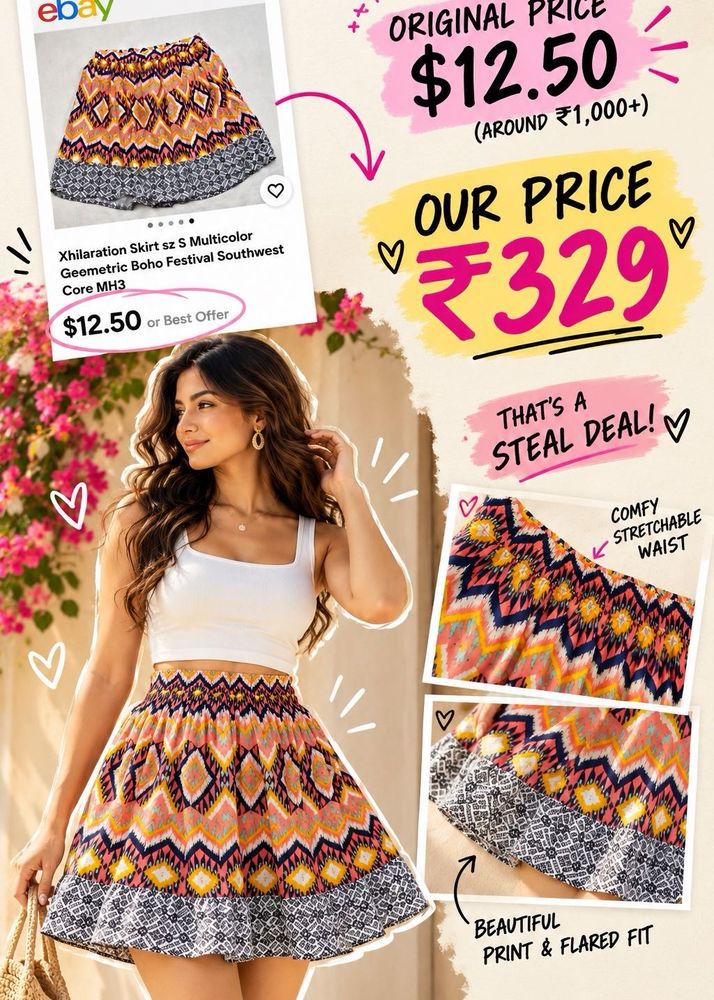Xhilaration Small Geometric Printed Skirt