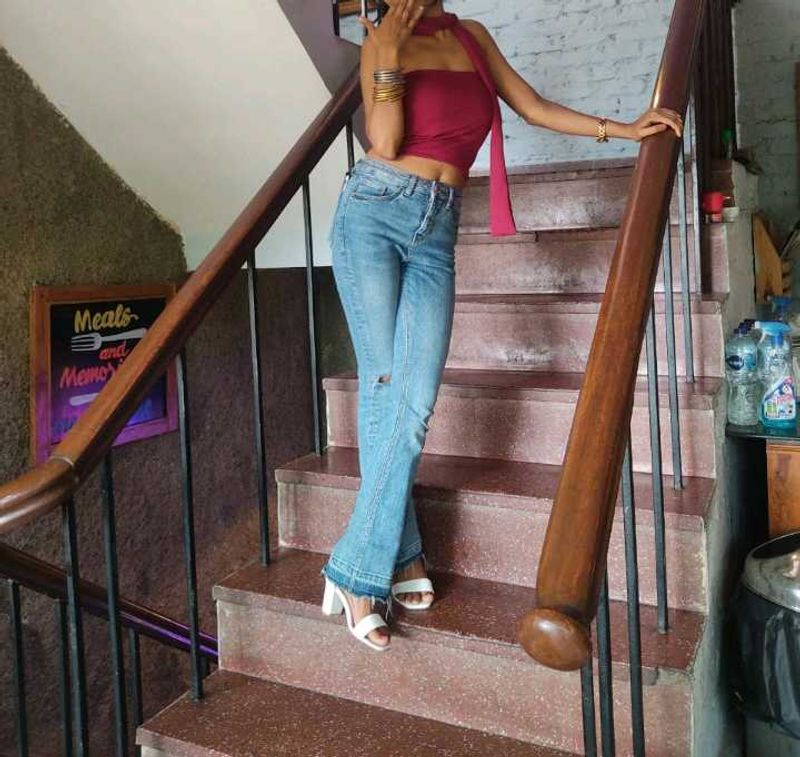 Stylish Ripped Flare Jeans