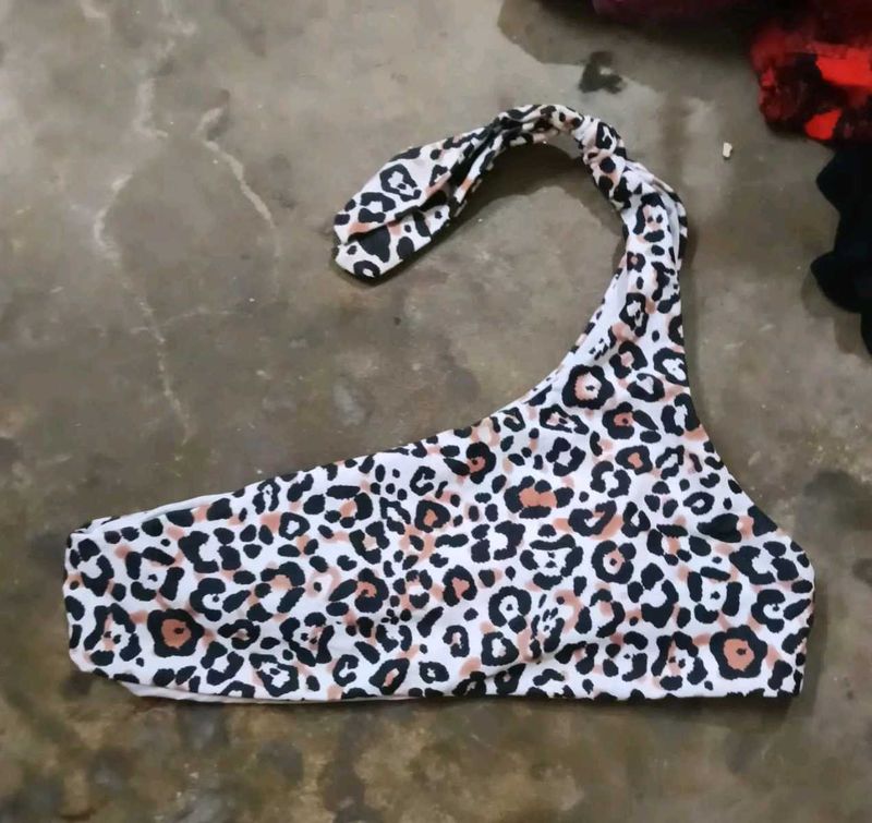 Leopard Print Bikini Top