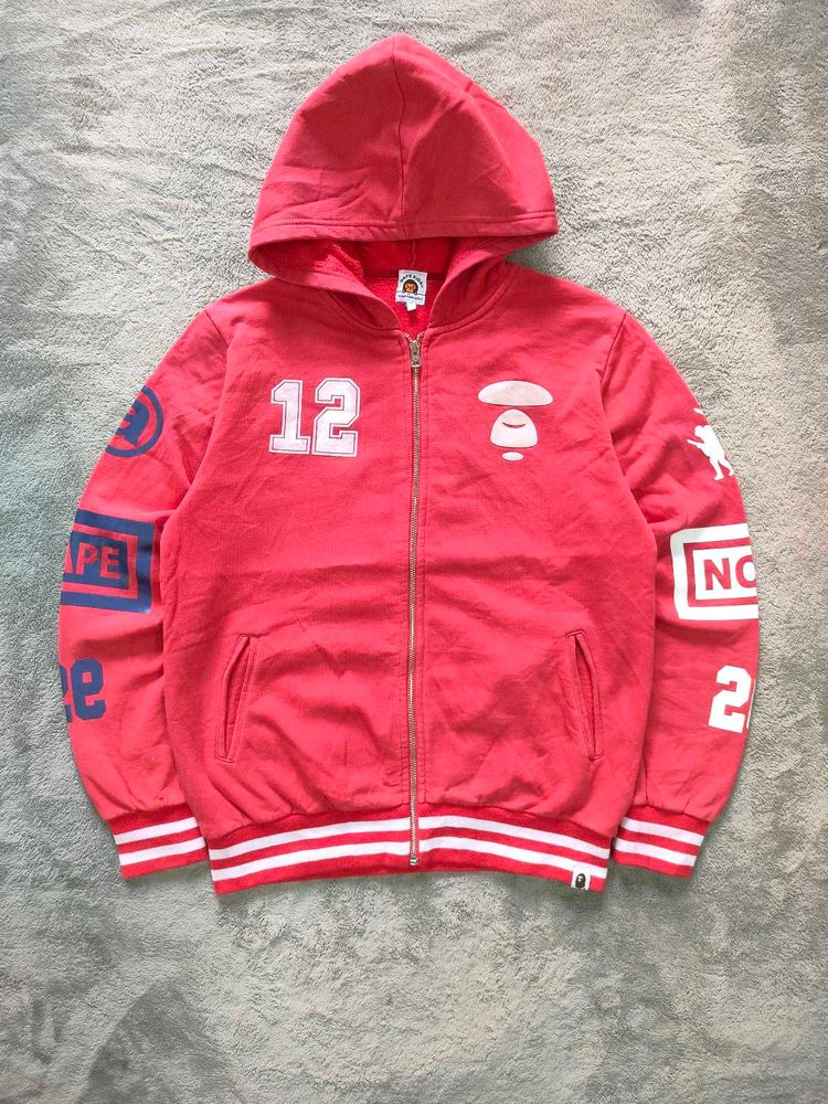 BAPE Full Zip Hoodie Red Ape Head 12