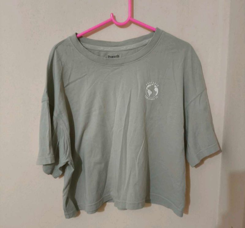 Light Green Cropped Graphic T-Shirt