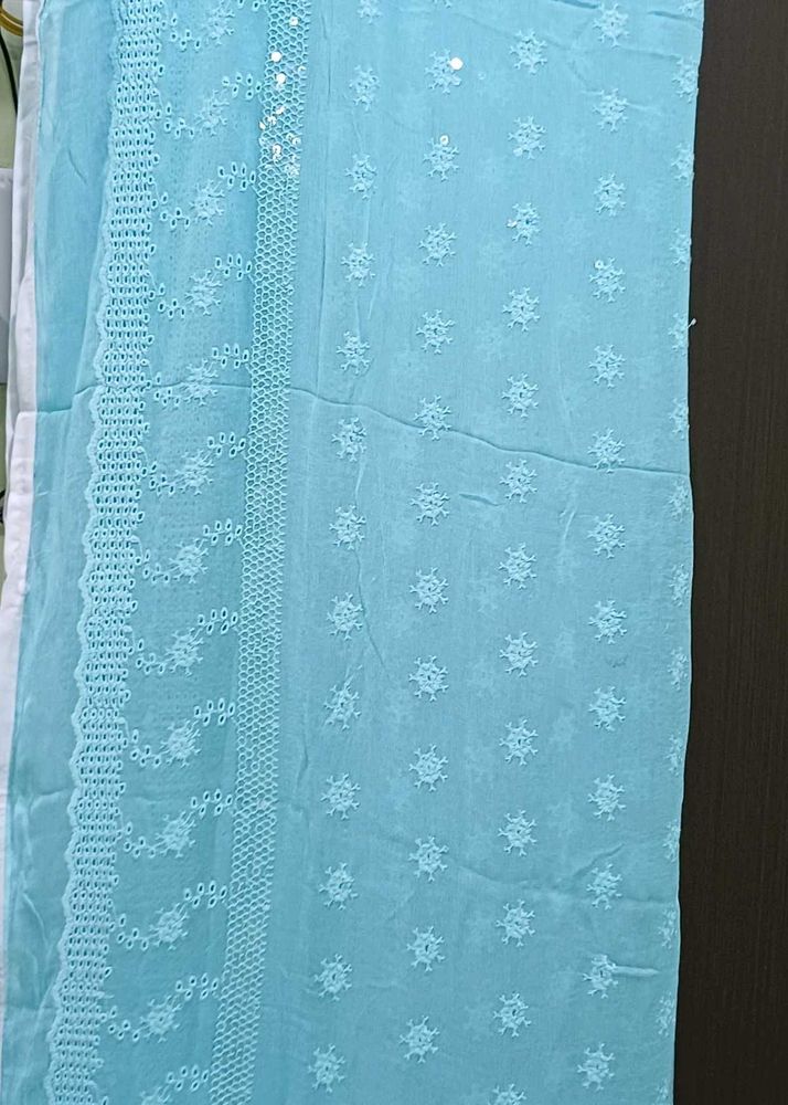 Light Blue Embroidered Dupatta