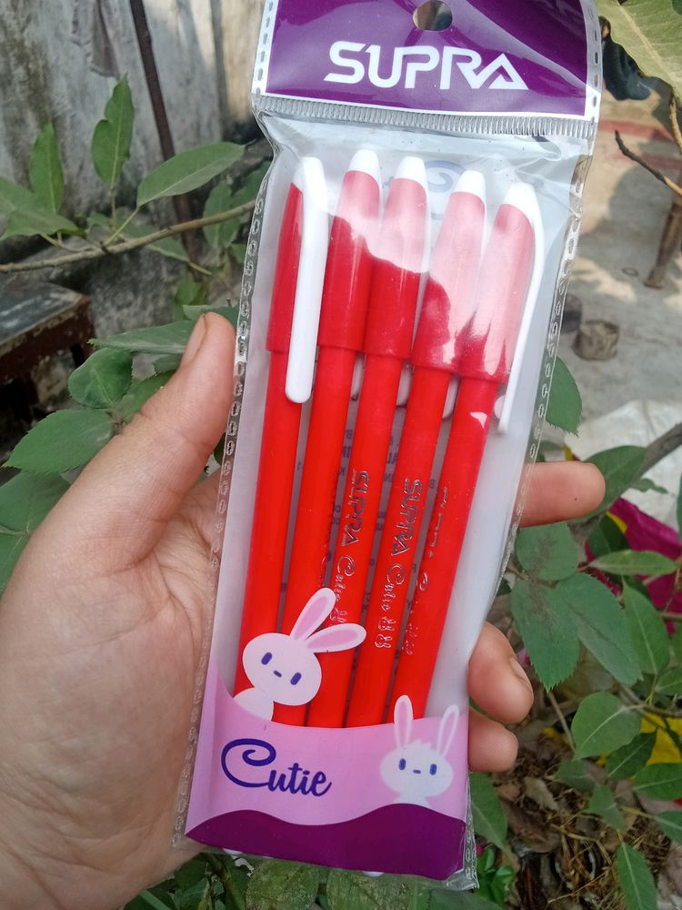 Packet Of Red Ball Pens