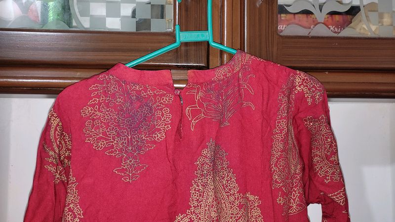 High Neck Printed Anarkali Kurta