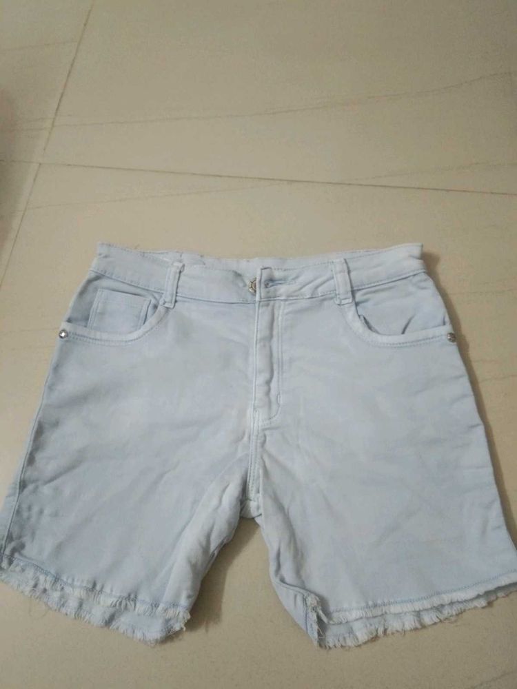 Light Wash Denim Cutoff Shorts