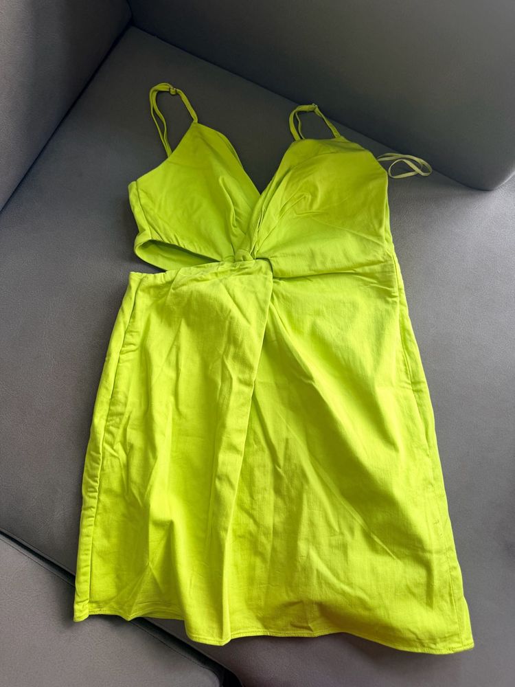 Neon Cut-Out Mini Dress