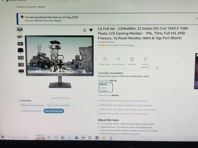 90% Off LG Full HD 22Mk400 1Ms 75HZ VA Panel PC