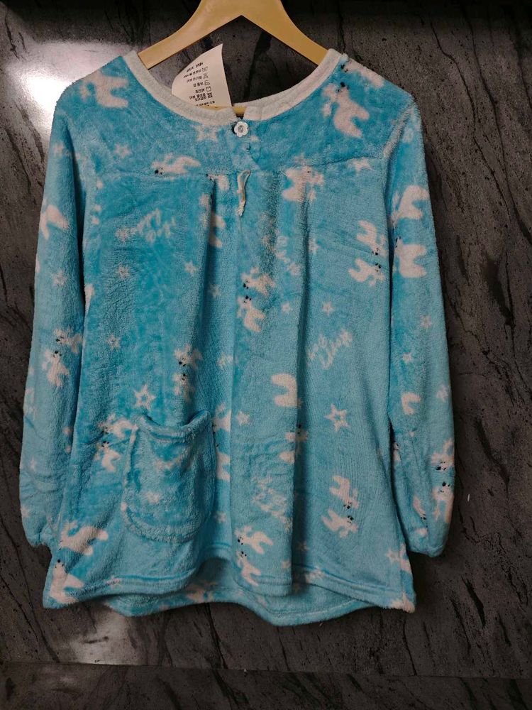 Cozy Blue Fleece Top