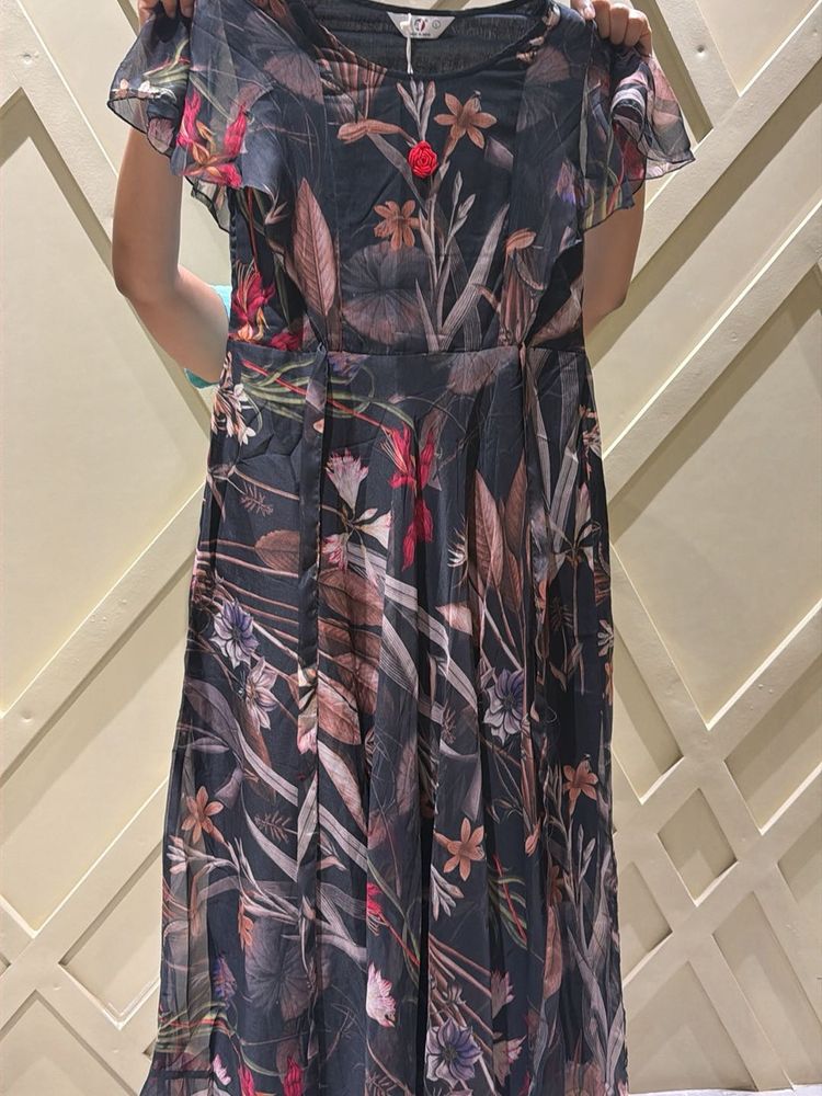 Elegant Floral Print Midi Dress