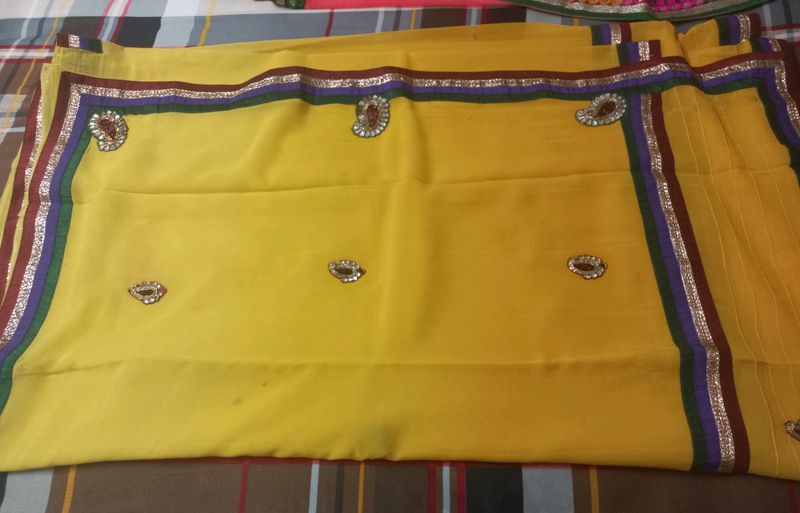 Yellow Saree with Embellishments