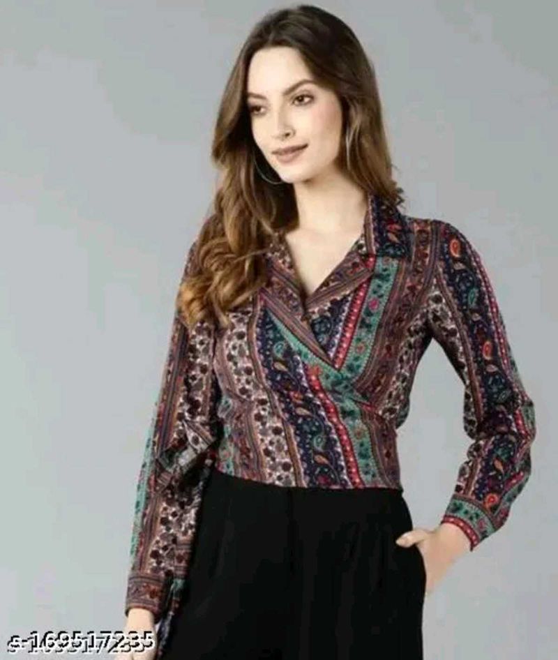 Stylish Printed Wrap Top