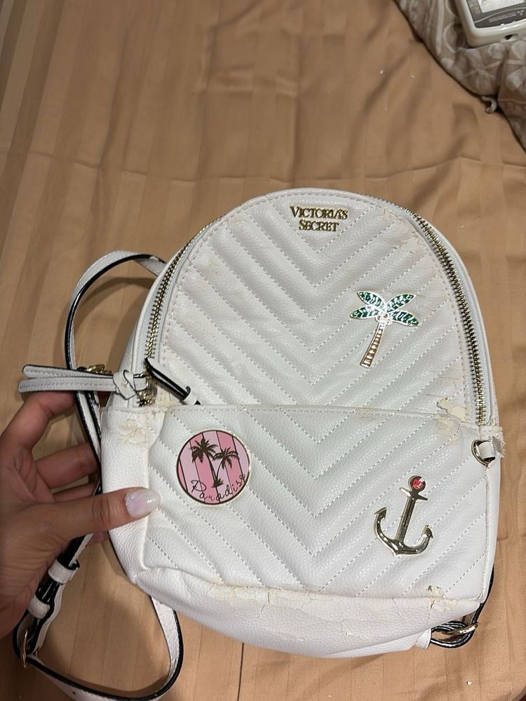 Victoria's Secret White Mini Backpack