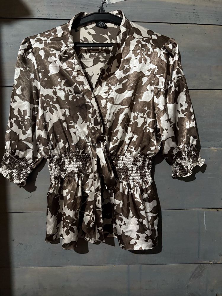 Floral Wrap Blouse