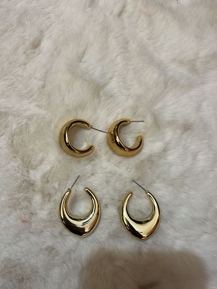 Gold Hoop Earring Set - combo