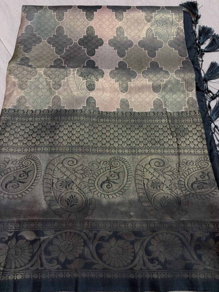 Elegant Silk Saree with Tassels