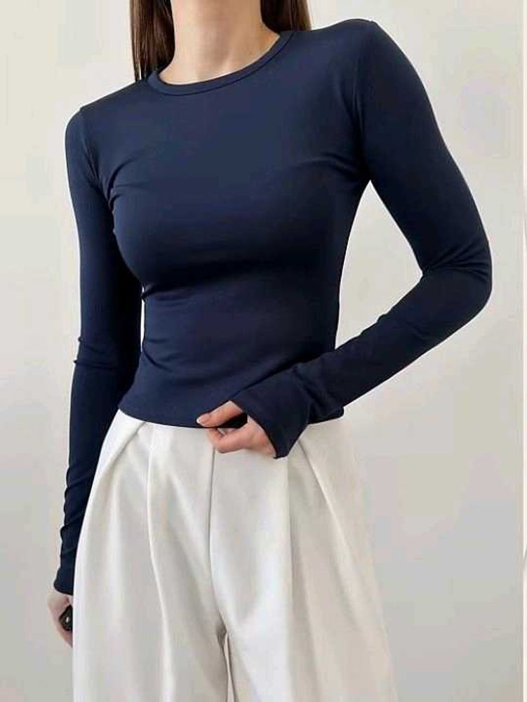 fitted long sleeve top