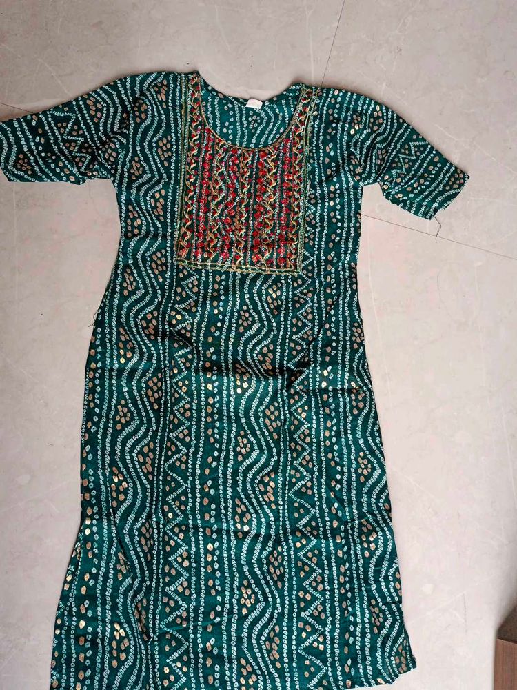 Elegant Green Printed Kurta