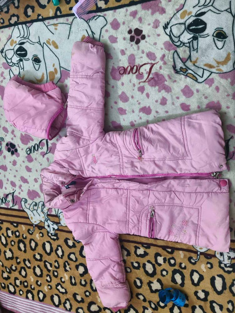 Cute Pink Hoodie Jacket for 4-7; years girl