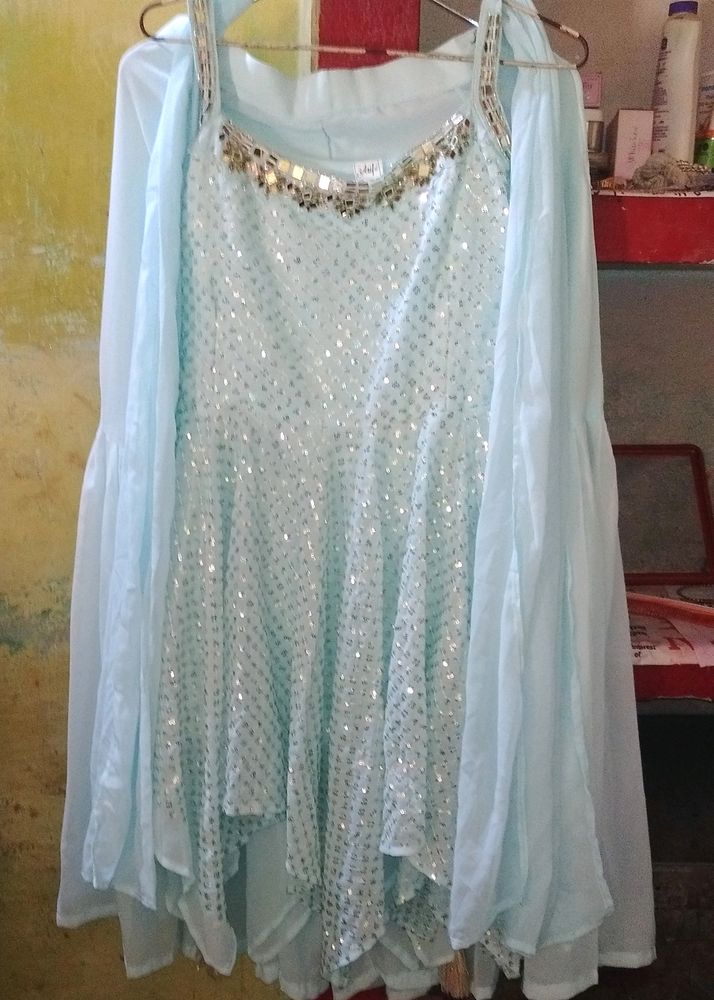 Light Blue Sequin Party Dress