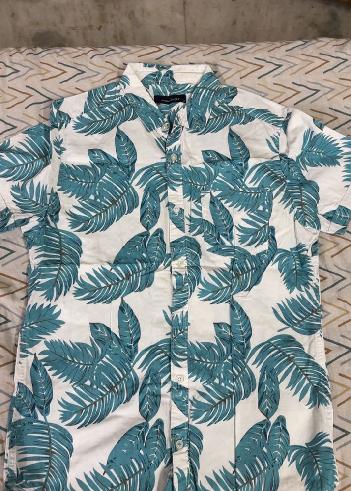 Men's Tropical Leaf Print Shirt