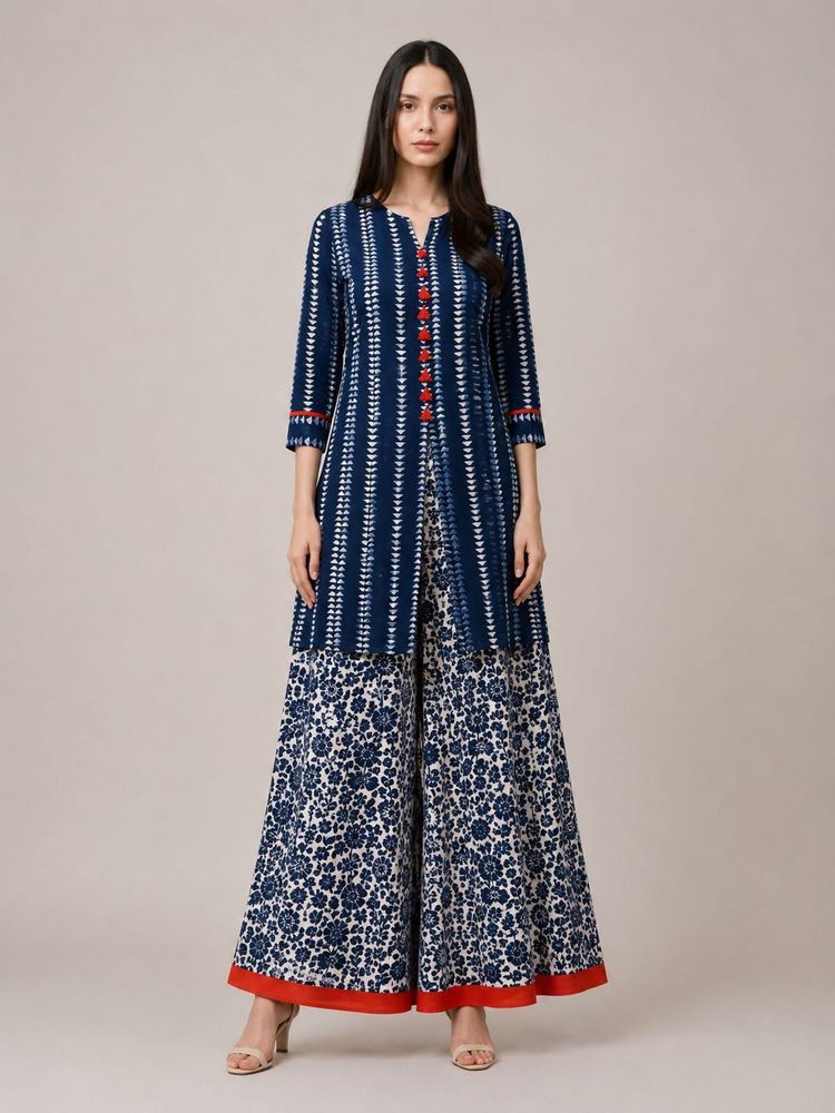 Printed Kurta with Palazzo Set