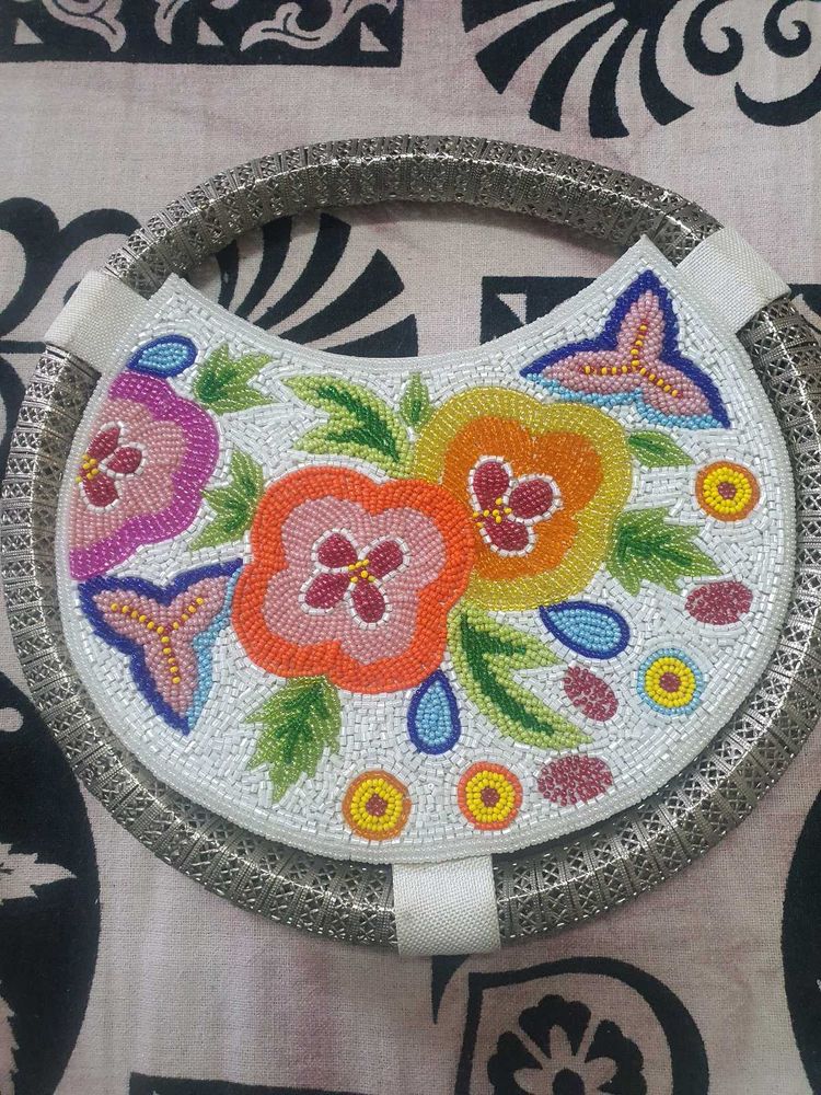 Embellished Floral Clutch Bag