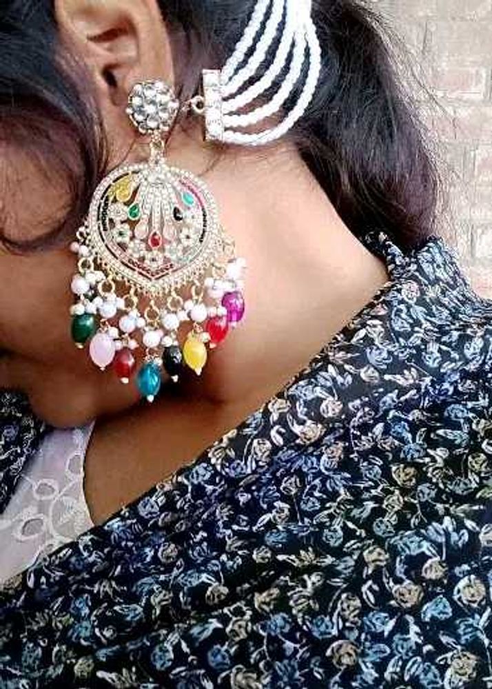 Statement Earrings with Pearl Drops
