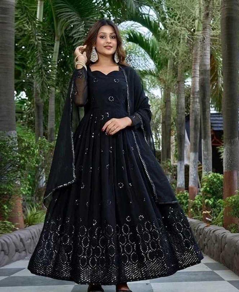Elegant Black Kurta Set with Dupatta