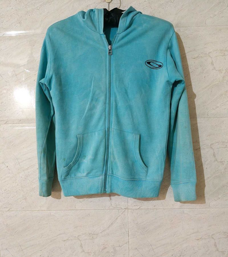 Blue Zip-Up Hoodie