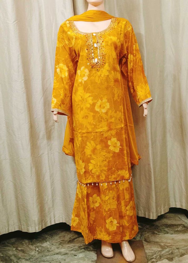 Floral Yellow Kurta Set