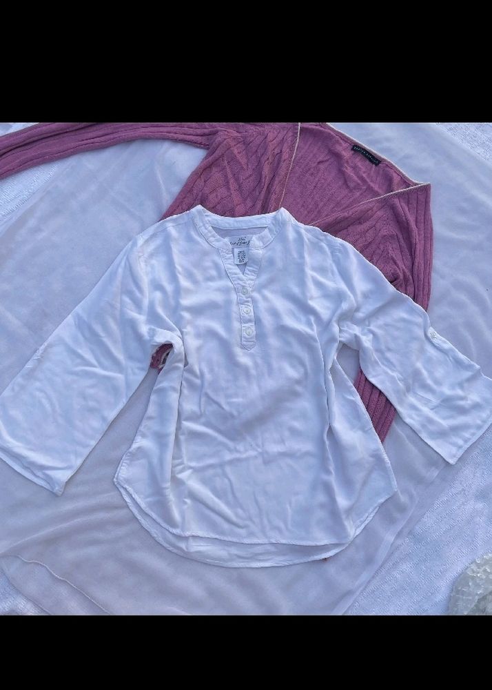 LOGG white tunic shirt top