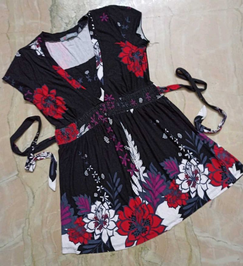 Madame Floral Frock-Style Tunic Top