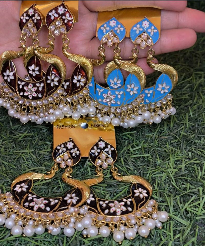 Elegant Peacock Design Jhumka Earrings