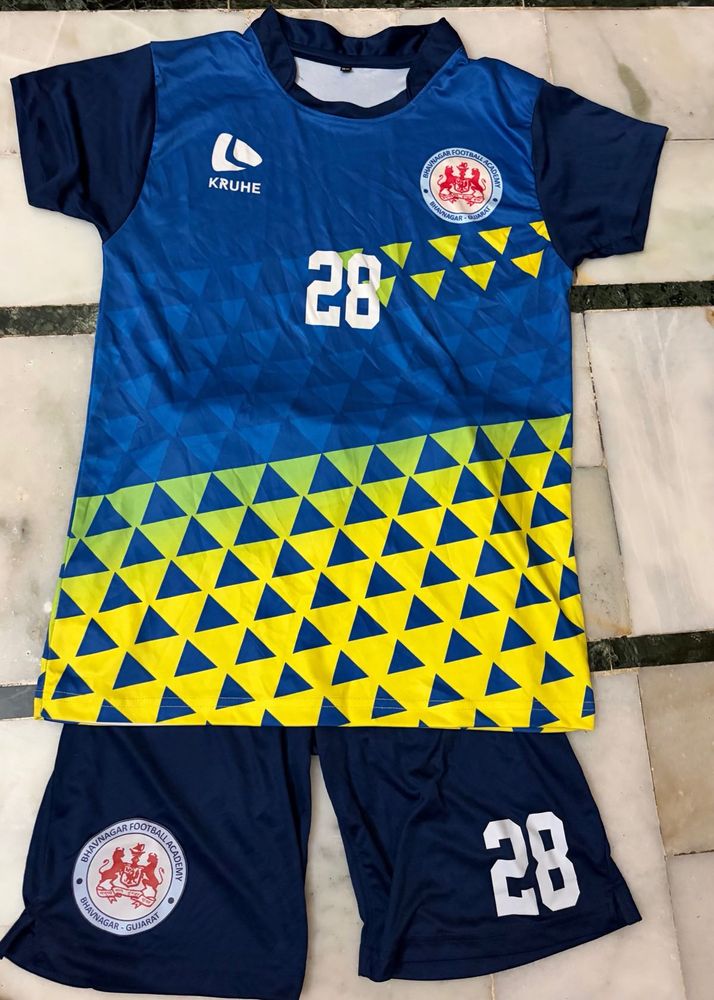 blue jersey with shorts