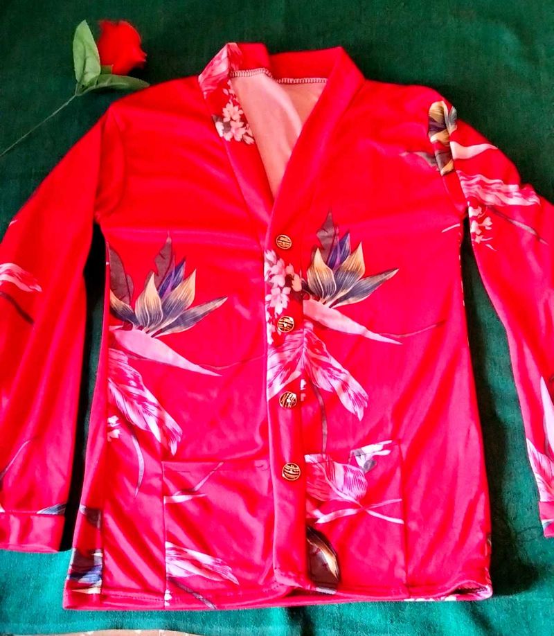 Red Floral Summer Coat❤️