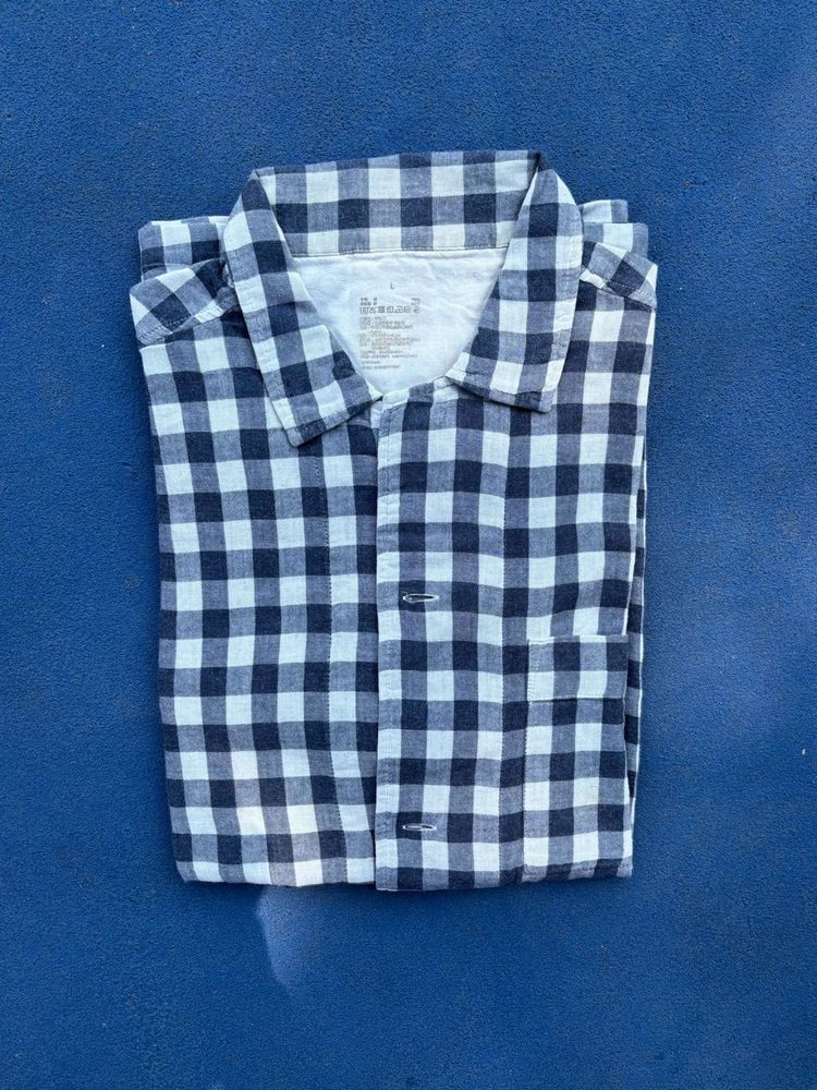 Blue Gingham Check Shirt