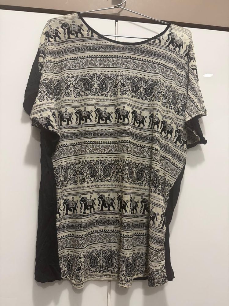 Bohemian Elephant Print top