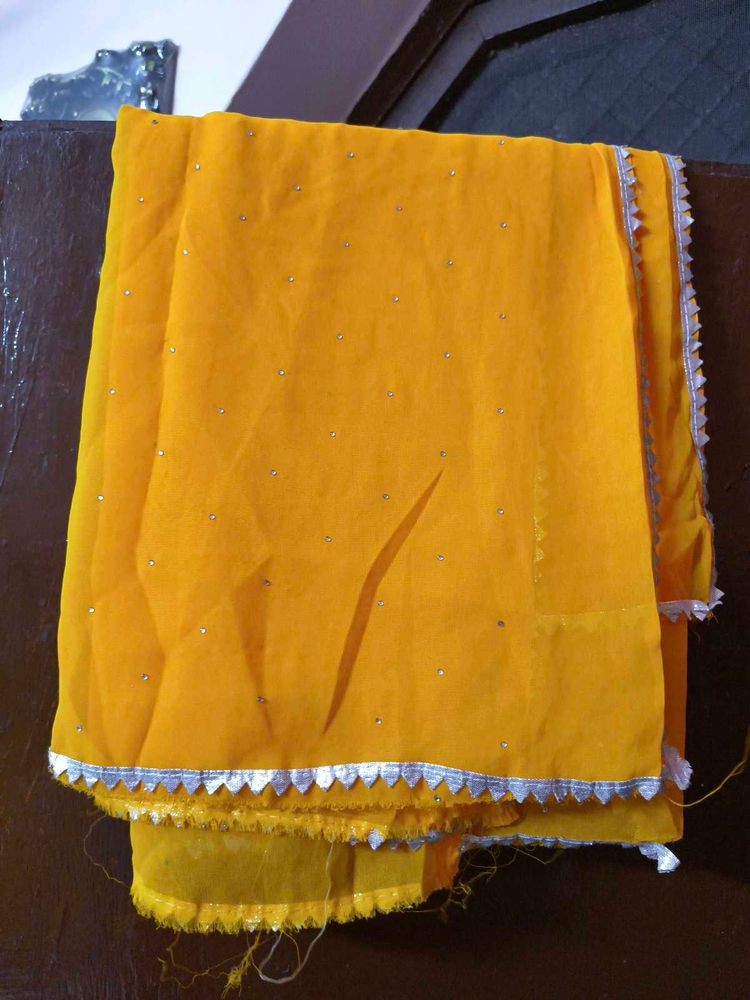 Yellow Embellished Dupatta