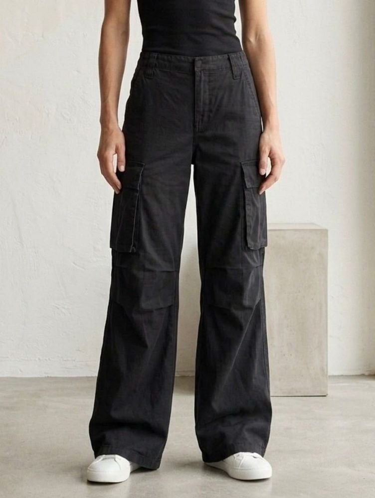 H&amp;M Black Washed Cargo Pants