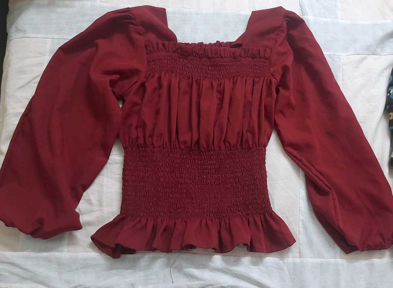 Chic Smocked Square Neck Top