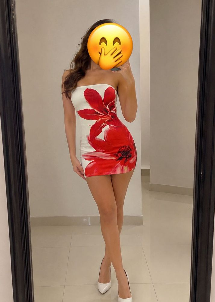 New Me Stunning Floral Print Strapless Dress