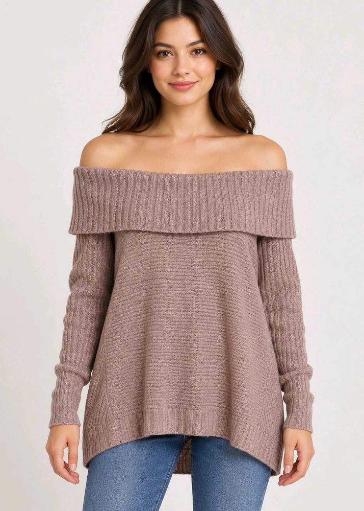 Off-the-Shoulder Knit Sweater