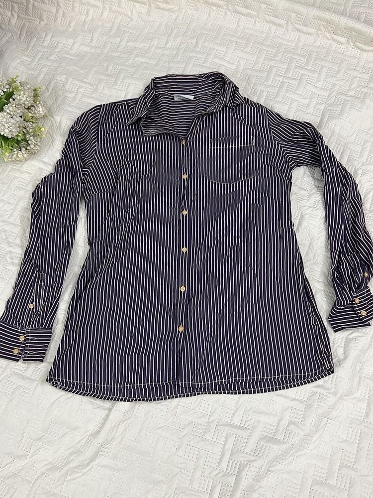 Classic Striped Button-Up Shirt