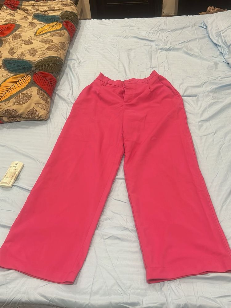 Vibrant Pink Wide-Leg Pants