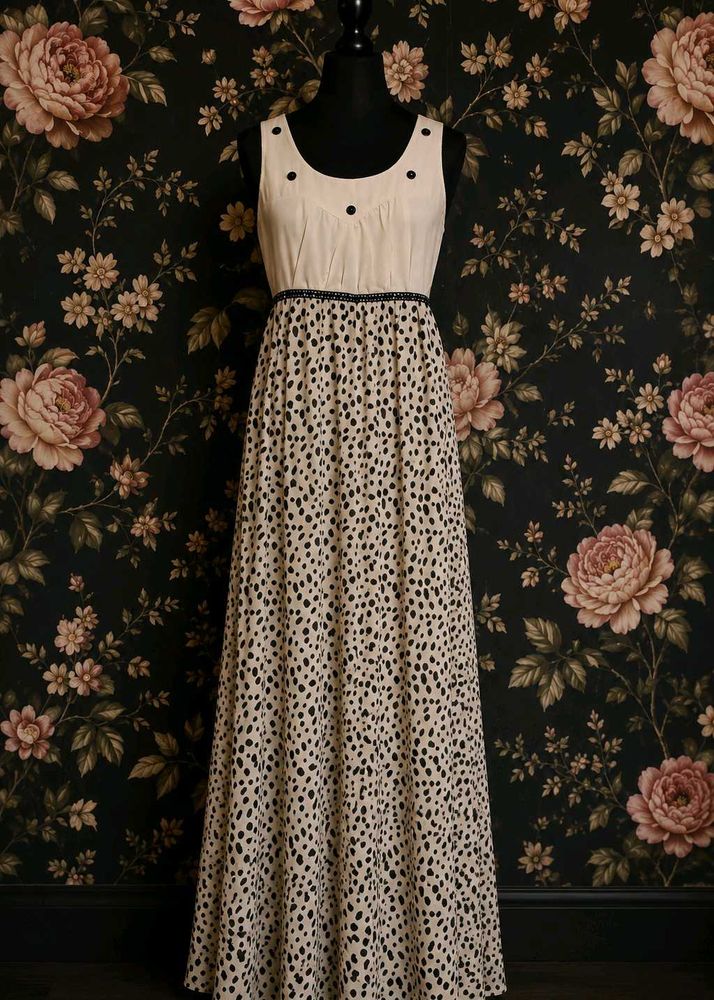 polka dots maxi dress