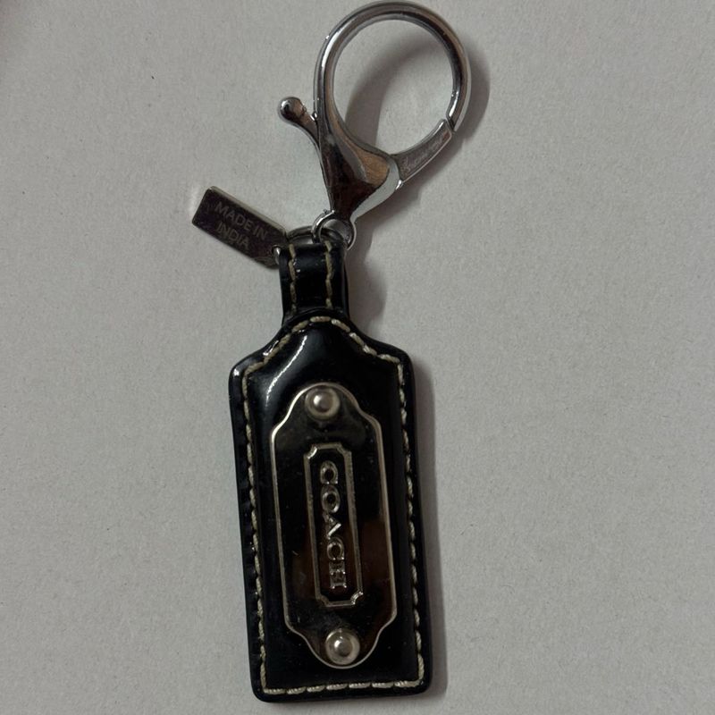 OG Coach Black Leather Keychain